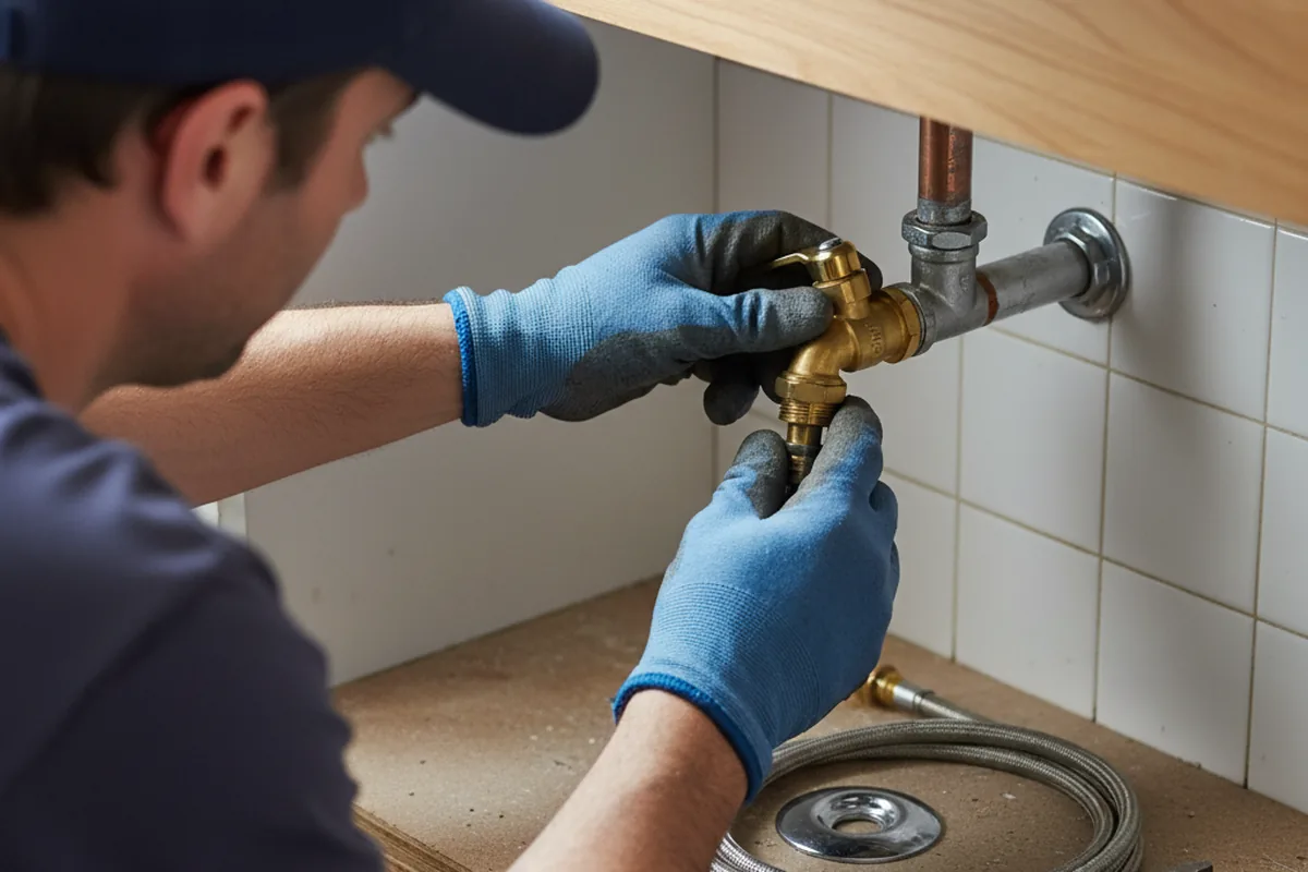Shutoff valve and fitting work during Faucet and Fixture Repair in Marston